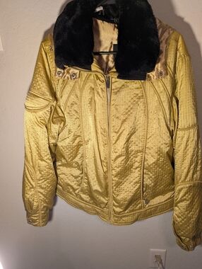 Women's Gold Jacket with Black Collar